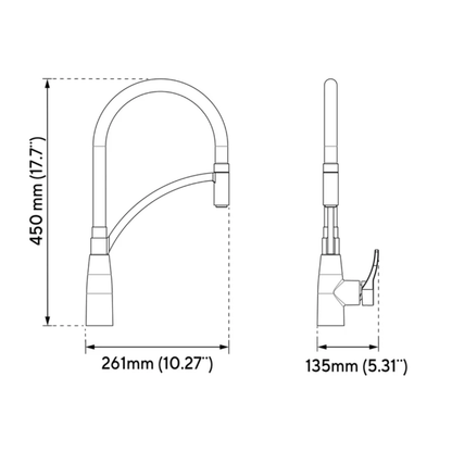 White Pull-Out Kitchen Faucet with Flexible Silicone Hose