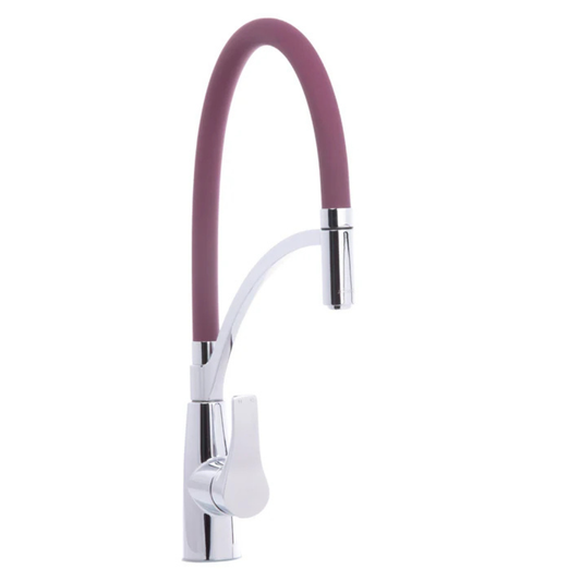 Purple Pull-Out Kitchen Faucet with Flexible Silicone Hose